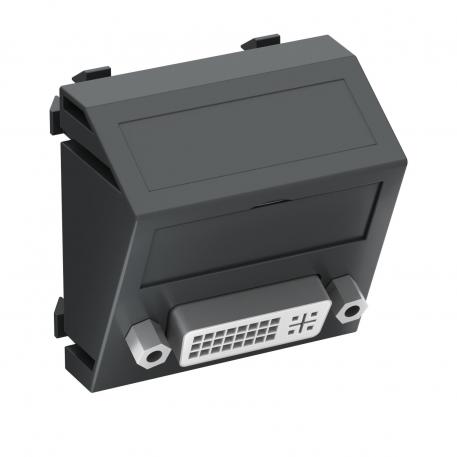 DVI-D connection, 1 module, slanting outlet, as screw connection Sloping |  | Miscellaneous | Black-grey; RAL 7021