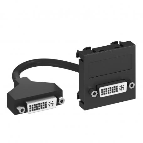 DVI-I connection, 1 module, straight outlet, with connection cable Straight |  | Miscellaneous | Black-grey; RAL 7021