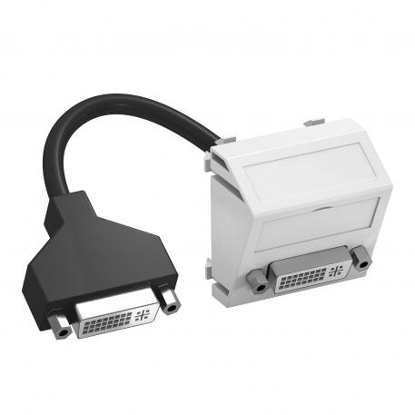 DVI-I connection, 1 module, slanting outlet, with connection cable  |  | Miscellaneous | Pure white; RAL 9010