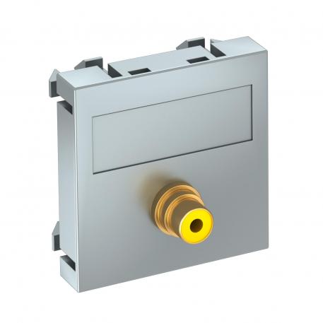 Video cinch connection, 1 module, straight outlet, as 1:1 coupling, aluminium-painted  |  | Cinch | Aluminium painted