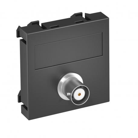 BNC connection, 1 module, straight outlet, as 1:1 coupling, black-grey Straight |  | BNC/TNC | Black-grey; RAL 7021