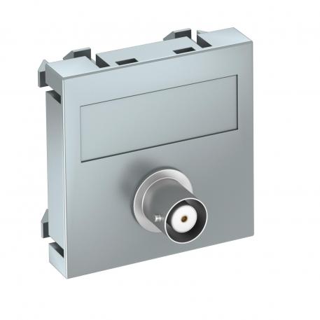 BNC connection, 1 module, straight outlet, as 1:1 coupling, aluminium-painted  |  | BNC/TNC | Aluminium painted