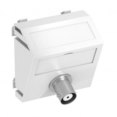 BNC connection, 1 module, slanting outlet, as 1:1 coupling, pure white  |  | BNC/TNC | Pure white; RAL 9010