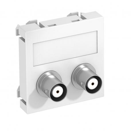 2x BNC connection, 1 module, straight outlet, as 1:1 coupling, pure white  |  | BNC/TNC | Pure white; RAL 9010