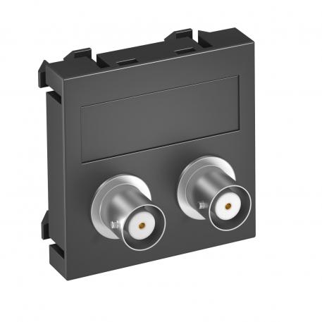 2 x BNC connection, 1 module, straight outlet, as 1:1 coupling, black-grey Straight |  | BNC/TNC | Black-grey; RAL 7021