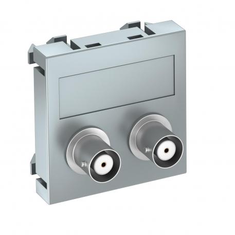 2 x BNC connection, 1 module, straight outlet, as 1:1 coupling, aluminium-painted  |  | BNC/TNC | Aluminium painted