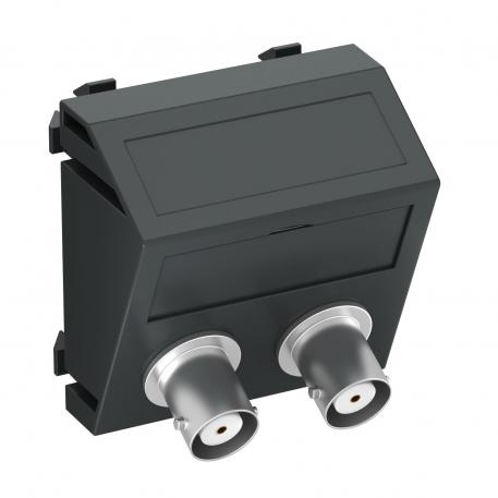 2 x BNC connection, 1 module, slanting outlet, as 1:1 coupling, black-grey Sloping |  | BNC/TNC | Black-grey; RAL 7021