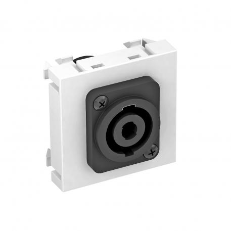 Speakon connection, 1 module, straight outlet, 4-pin socket, as screw connection, pure white  |  | XLR | Pure white; RAL 9010