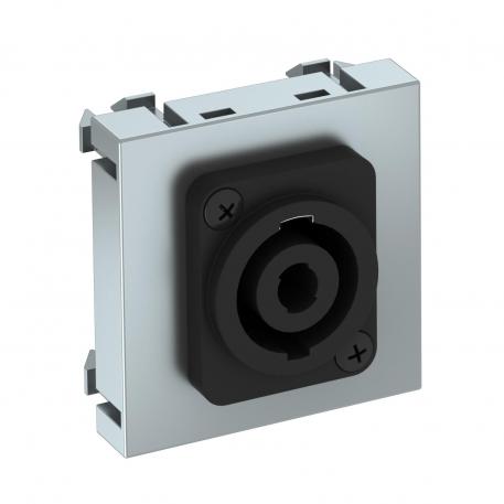 Speakon connection, 1 module, straight outlet, 4-pin socket, as screw connection, aluminium-painted  |  | XLR | Aluminium painted