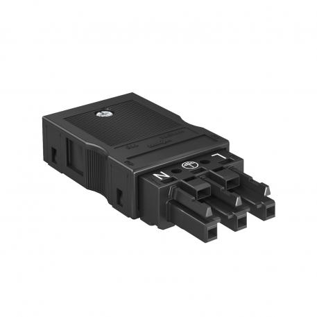 Socket section 3-pin, black 