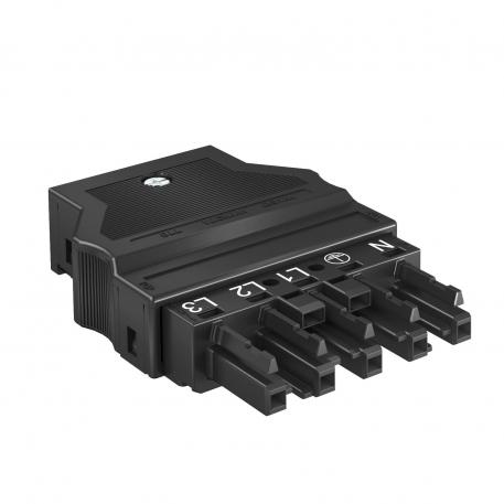 Socket section 5-pin, black 