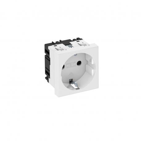 0° socket, protective contact, single 1 | single 0° | Pure white; RAL 9010