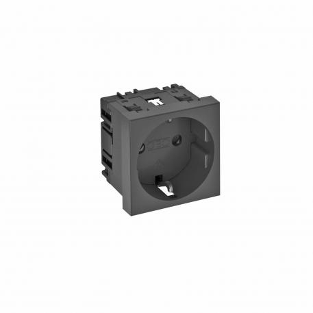 0° socket, protective contact, single 1 | single 0° | Black-grey; RAL 7021