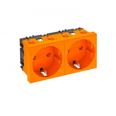 0° socket, protective contact, double 2 | Double 0° | Pure orange; RAL 2004