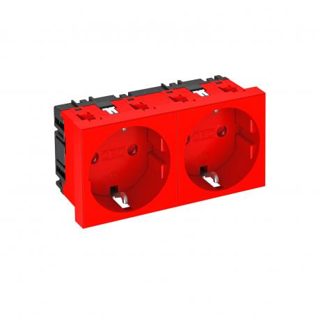 0° socket, protective contact, double 2 | Double 0° | Signal red; RAL 3001