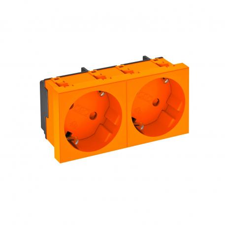 33° socket, protective contact, double 2 | double 33° | Pure orange; RAL 2004