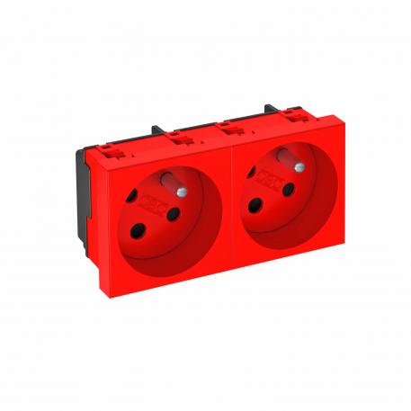 33° socket, with earthing pin, encoded version, double 2 | Double 33° | Signal red; RAL 3001