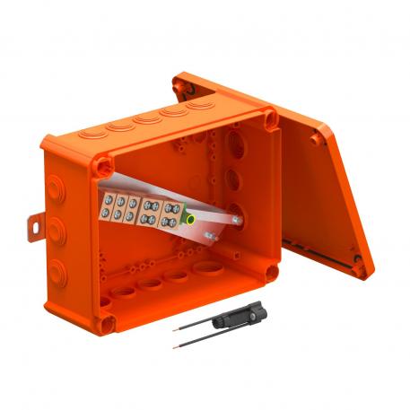 FireBox T250 with plug-in seals, 1 fuse holder 225x173x86 |  | IP66 | Pastel orange; RAL 2003