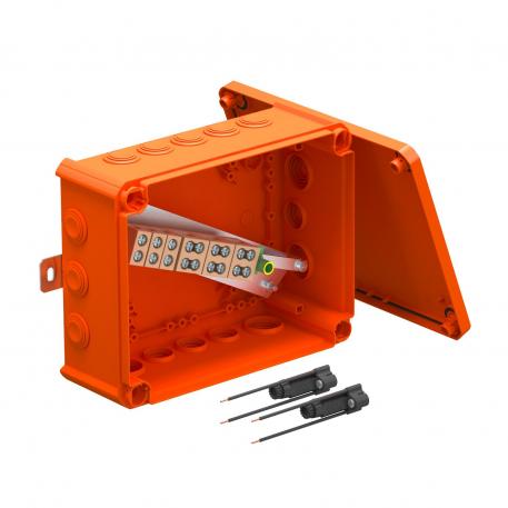 FireBox T250 with plug-in seals, 2 fuse holders 225x173x86 |  | IP66 | Pastel orange; RAL 2003