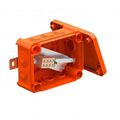 FireBox T100, with plug-in seals, for data technology 136x102x57 | 10 | IP66 | Pastel orange; RAL 2003