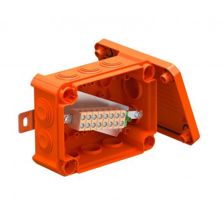 FireBox T100, with plug-in seals, for data technology, 4x8 136x102x57 | 10 | IP66 | Pastel orange; RAL 2003