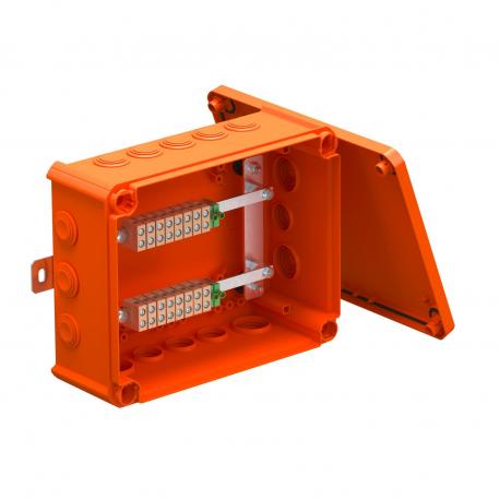 FireBox T250, with plug-in seals, for data technology, 4x16 225x173x86 | 10 | IP66 | Pastel orange; RAL 2003