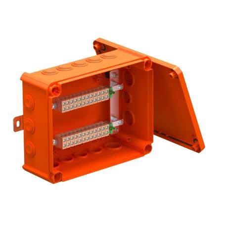 FireBox T250, with plug-in seals, for data technology, 4x24 225x173x86 | 10 | IP66 | Pastel orange; RAL 2003