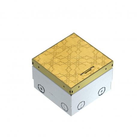 UDHOME2 floor socket, without floor covering recess, freely equippable, brass, decorative plate: oriental 