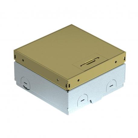 UDHOME-ONE floor socket, without floor covering recess, freely equippable, brass Decorative plate