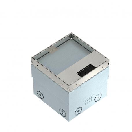 UDHOME2 floor socket, with brush outlet, with floor covering recess, unequipped, stainless steel Floor covering recess