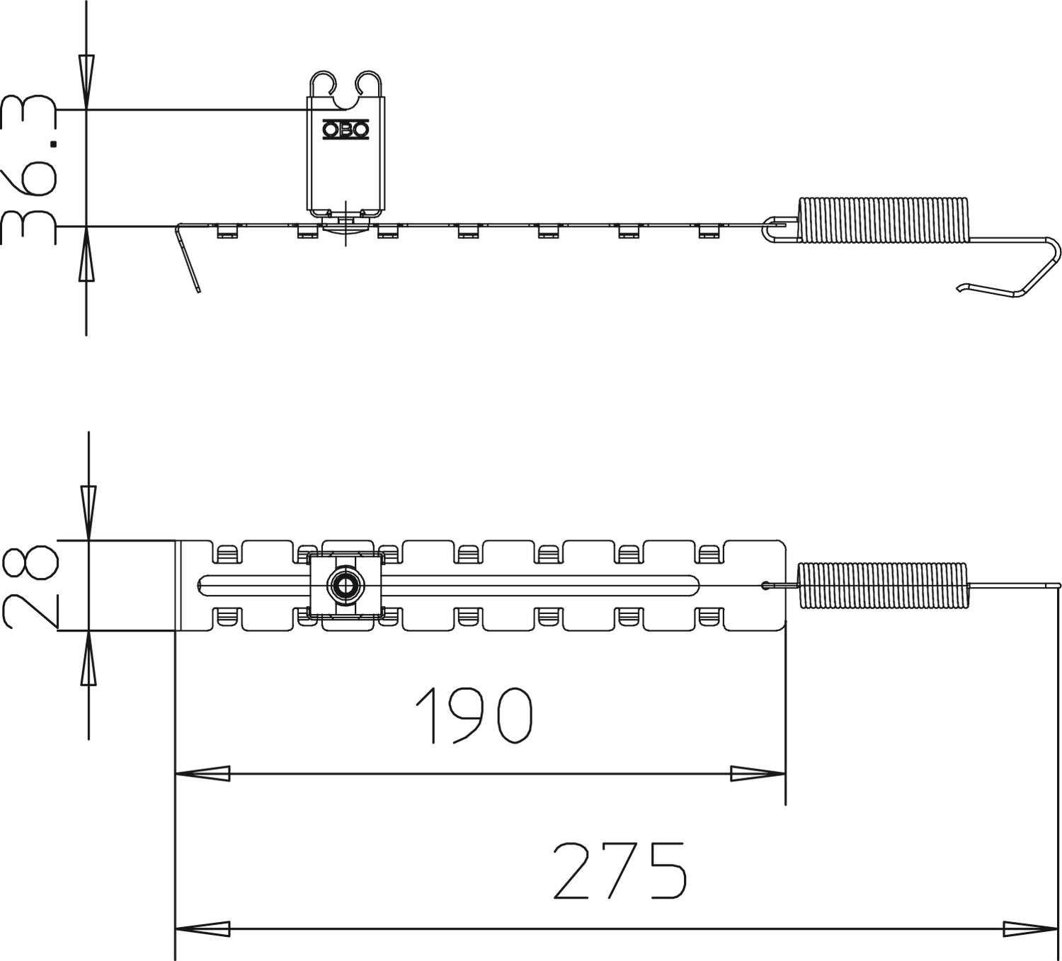 Ridge conductor holder with tensioning spring | OBO